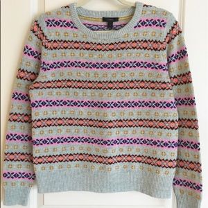 J Crew 100% Lambswool Fair Isle Sweater - Med